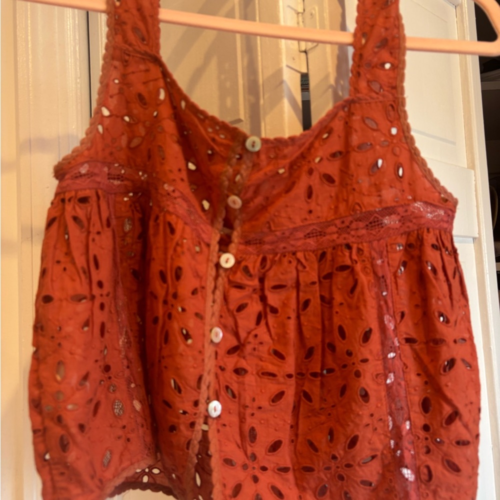 Wilfred Rust Eyelet Tank Top - Picture 4 of 5